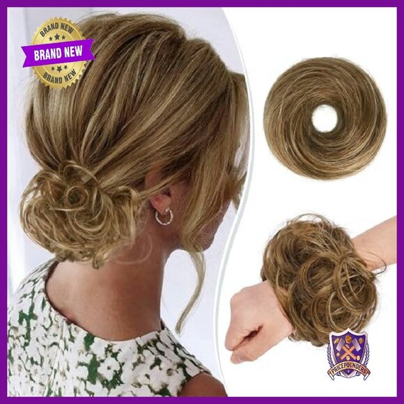 Human Hair Bun Extension 25g Straight Tousled Updo Ponytail Piece main image 6
